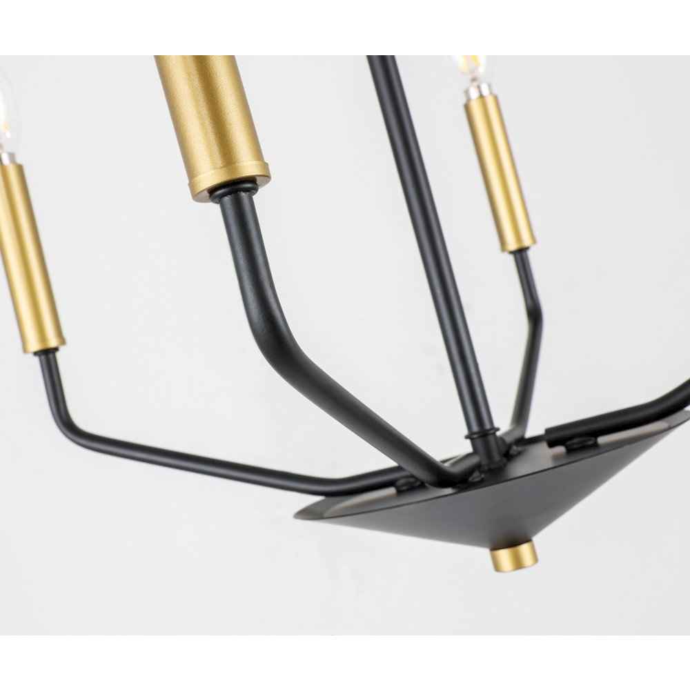 Enzo 4 Light Black And Brass Pendant. Picture 12