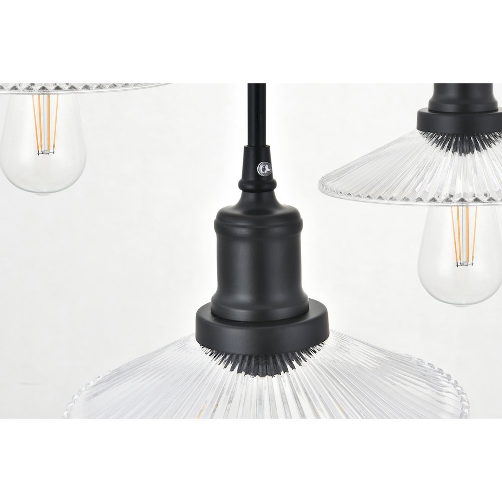 Waltz 3 Light Black Pendant. Picture 11