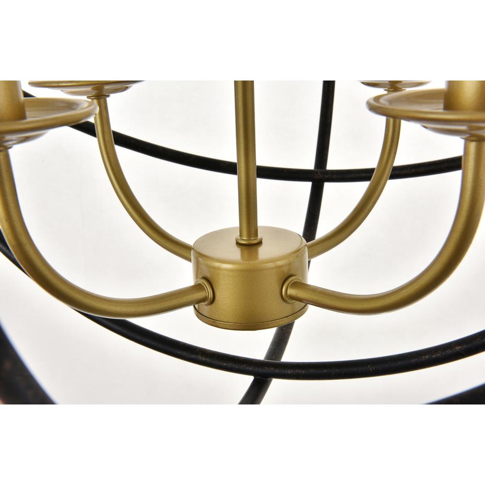 Octavia 4 light Brass and Dark Brown Pendant. Picture 10