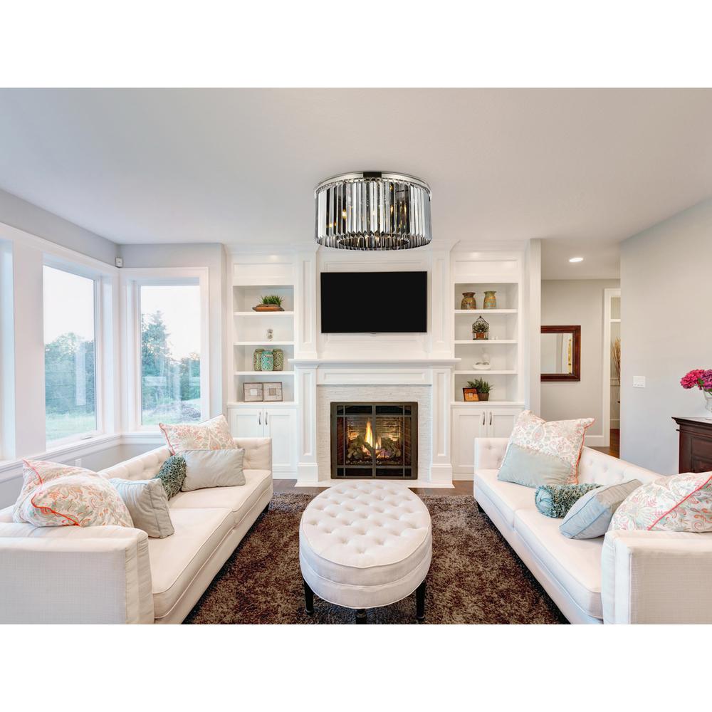 Sydney 8 light polished nickel Flush Mount Silver Shade (Grey) Royal Cut Crystal. Picture 7