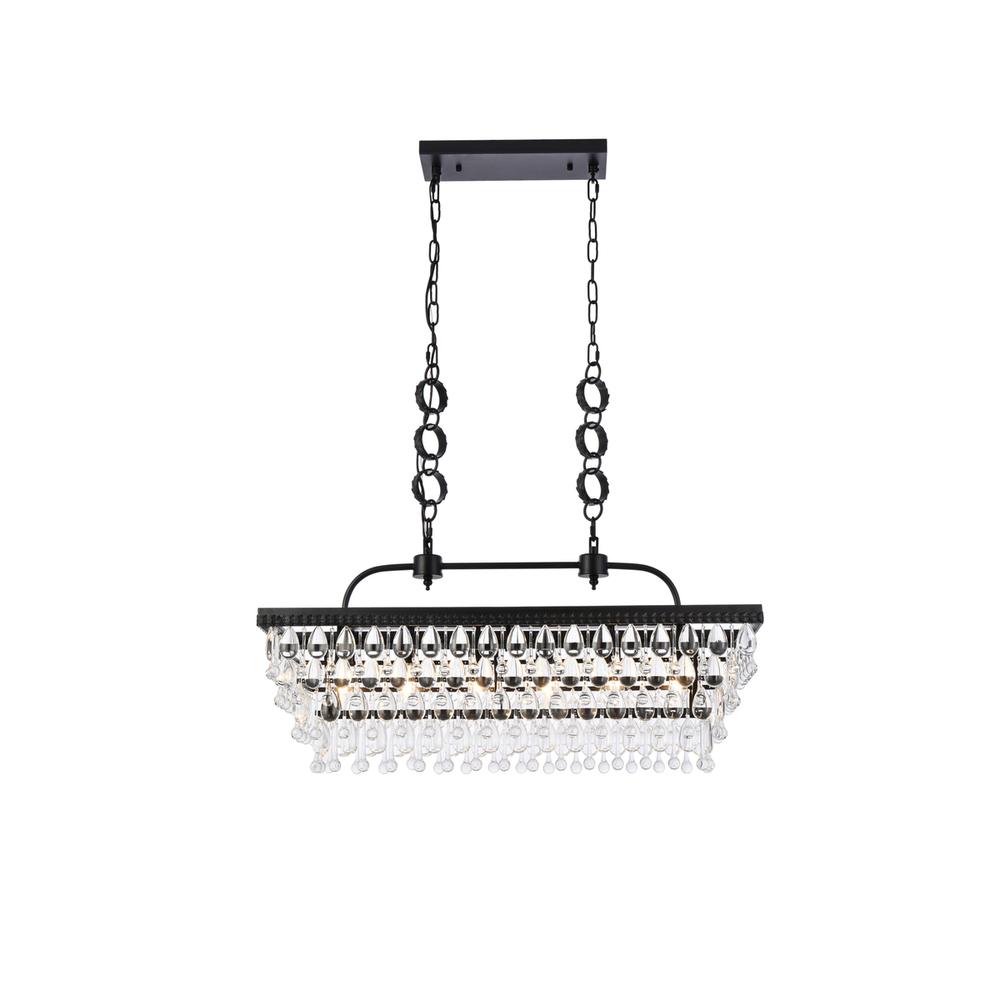 Nordic 32 inch rectangle pendant in black. Picture 1