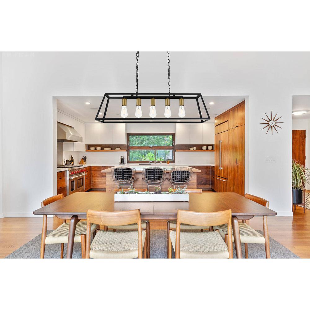 Resolute 5 light brass and black Pendant. Picture 11