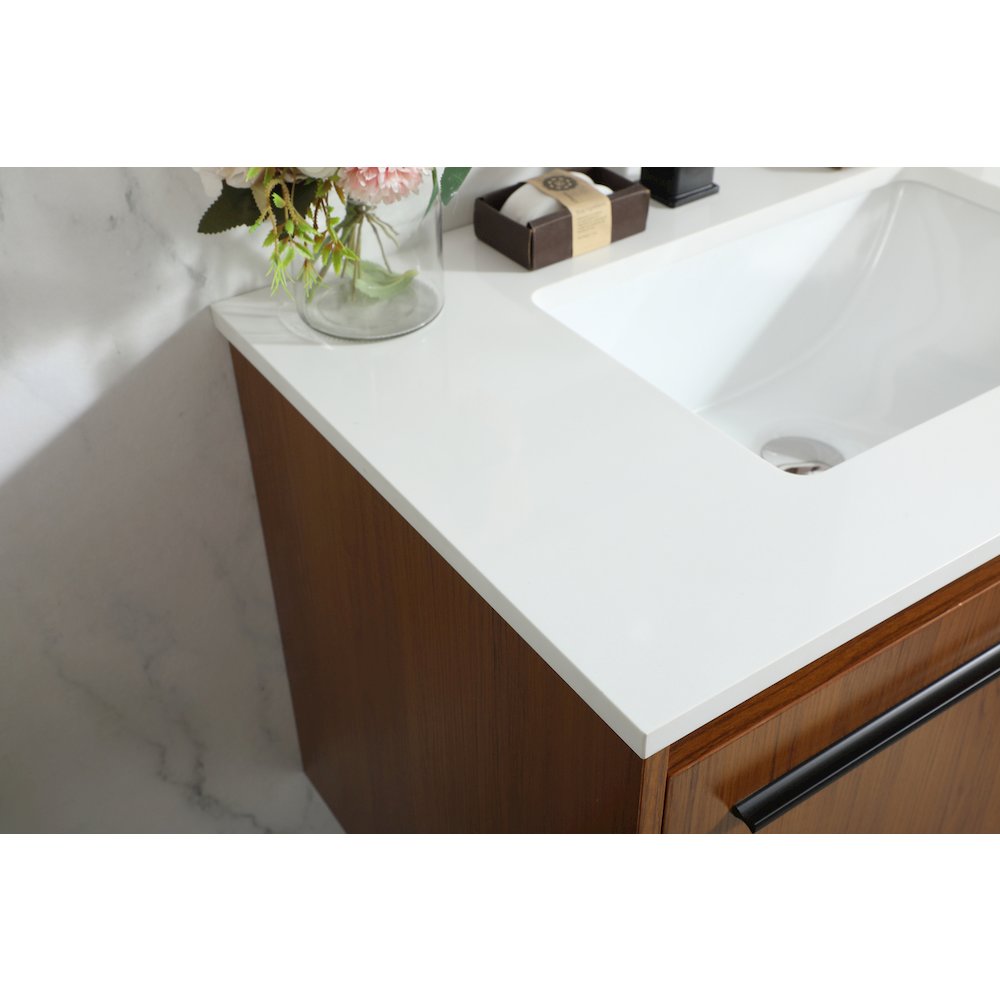 30 Inch Single Bathroom Vanity In Teak. Picture 5