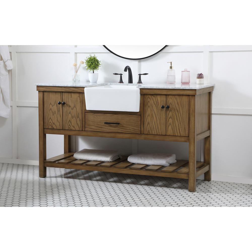 60 inch Single bathroom vanity in driftwood. Picture 2