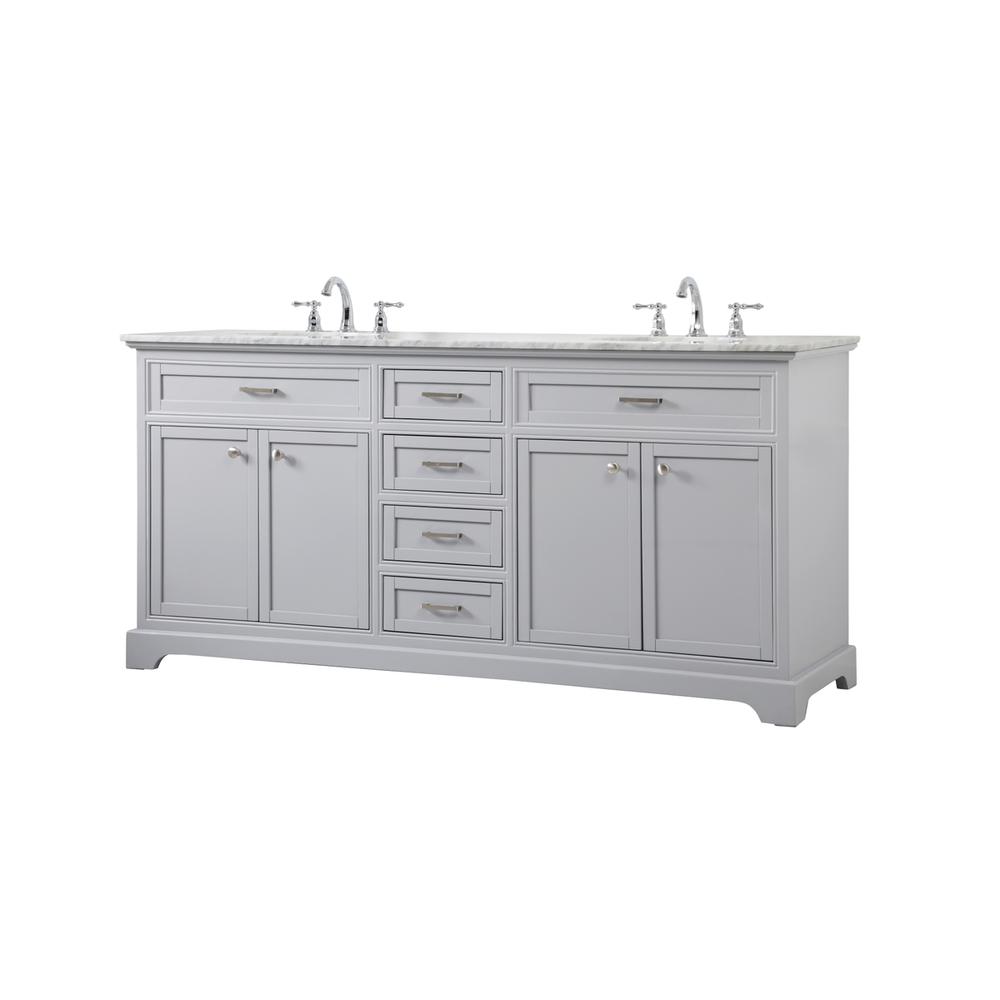 72 inch double bathroom vanity in grey. Picture 7