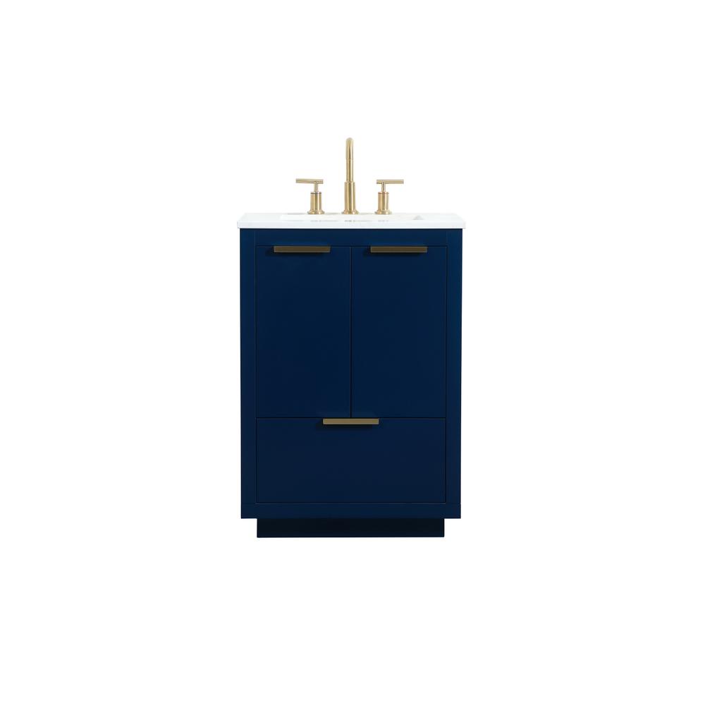 24 inch Single bathroom vanity in blue. Picture 1