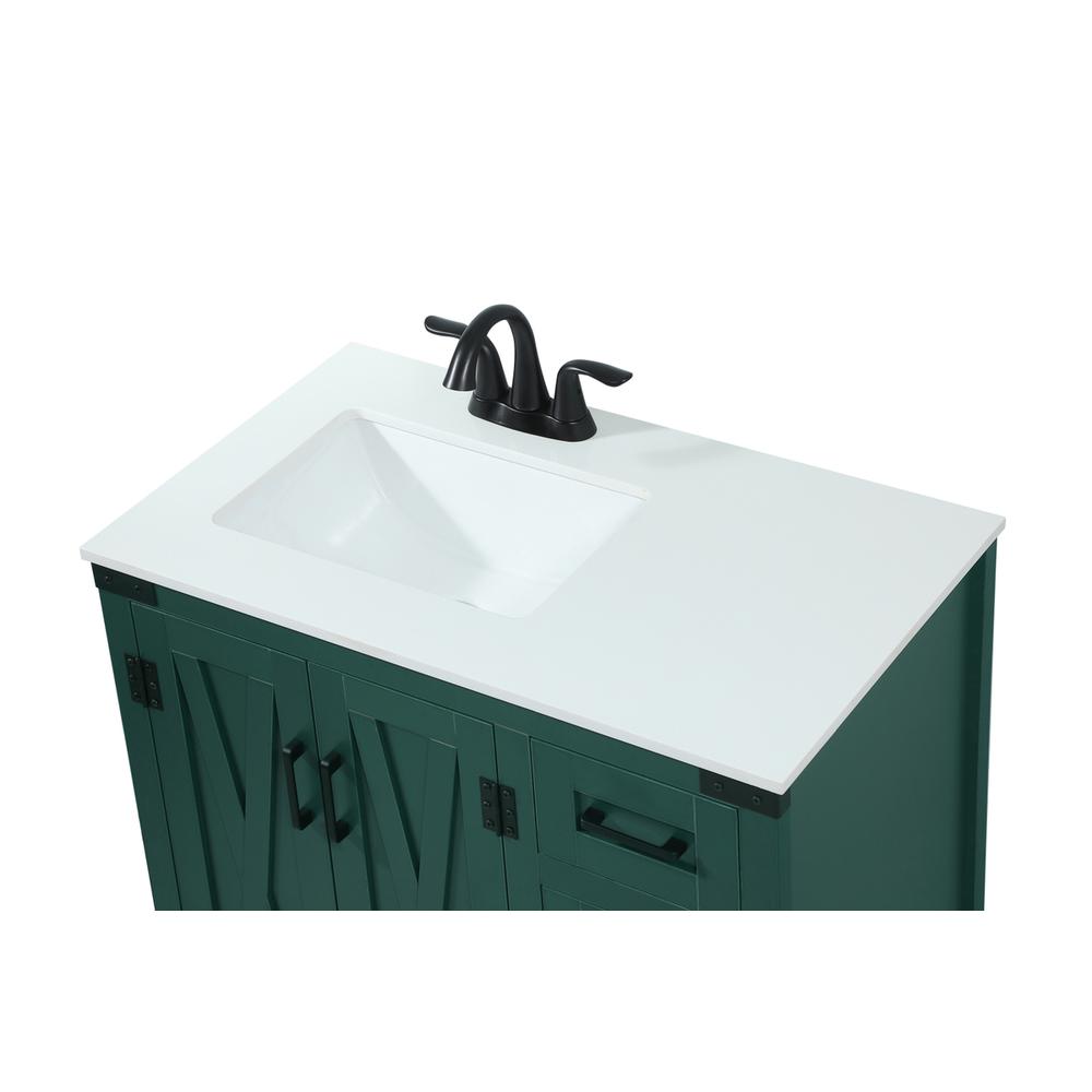 32 inch Single bathroom vanity in green. Picture 10