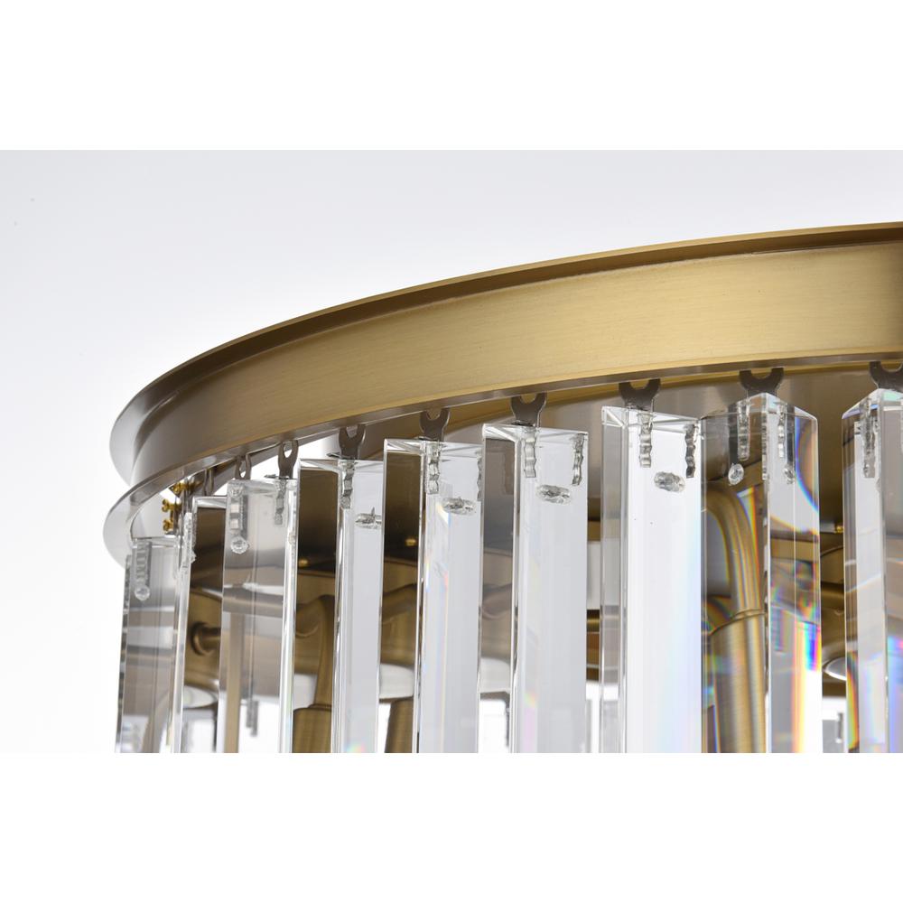 Sydney 31.5 inch round crystal chandelier in satin gold. Picture 4