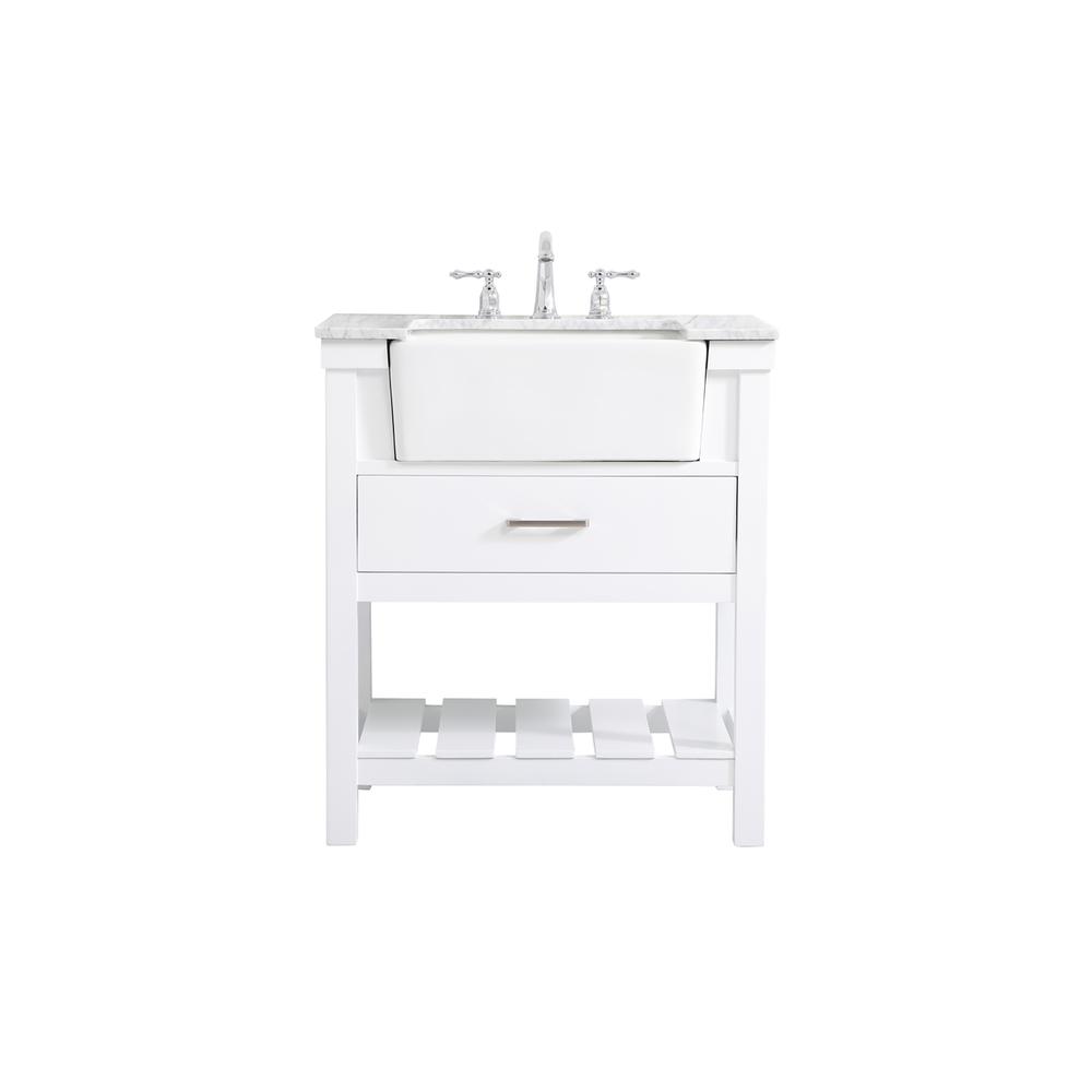 30 inch Single bathroom vanity in white. Picture 1