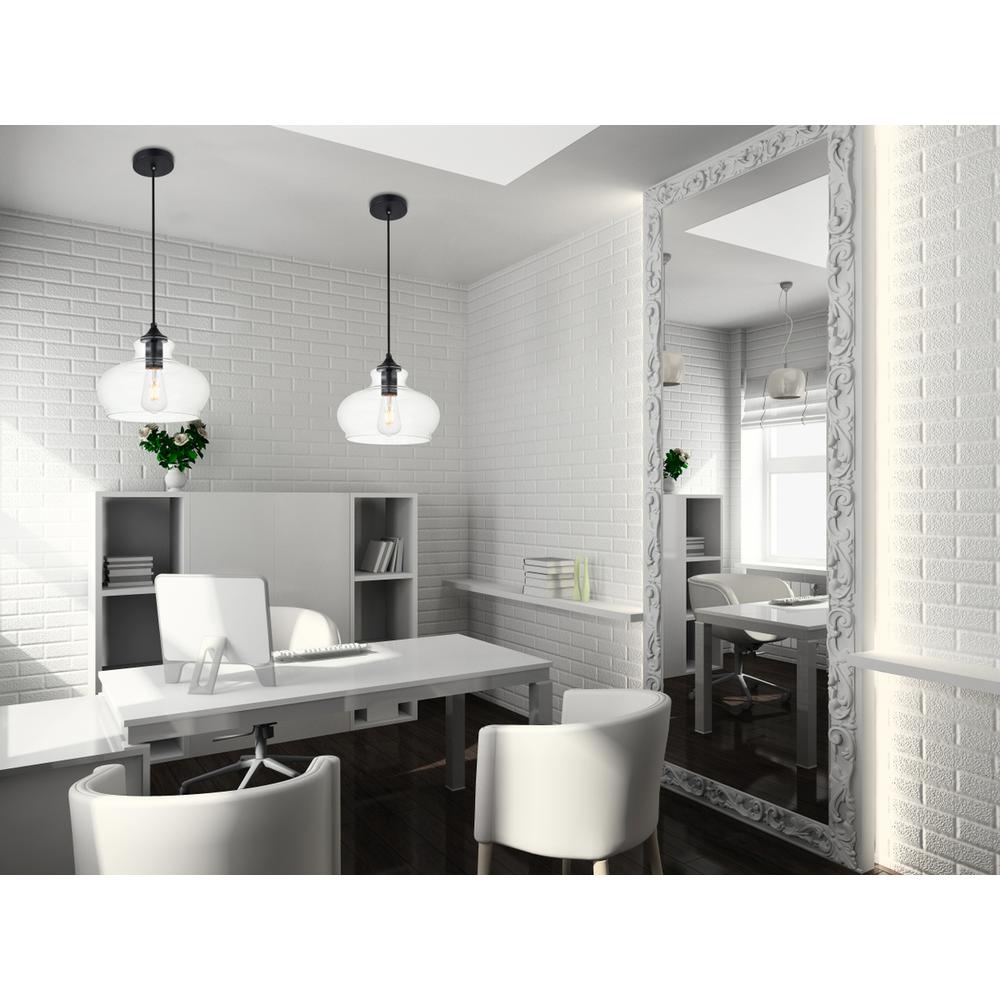 Destry 1 Light Black Pendant With Clear Glass. Picture 6