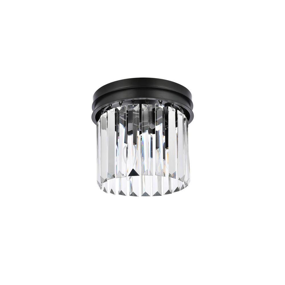 Sydney 3 light Matte Black Flush Mount Clear Royal Cut Crystal. Picture 6