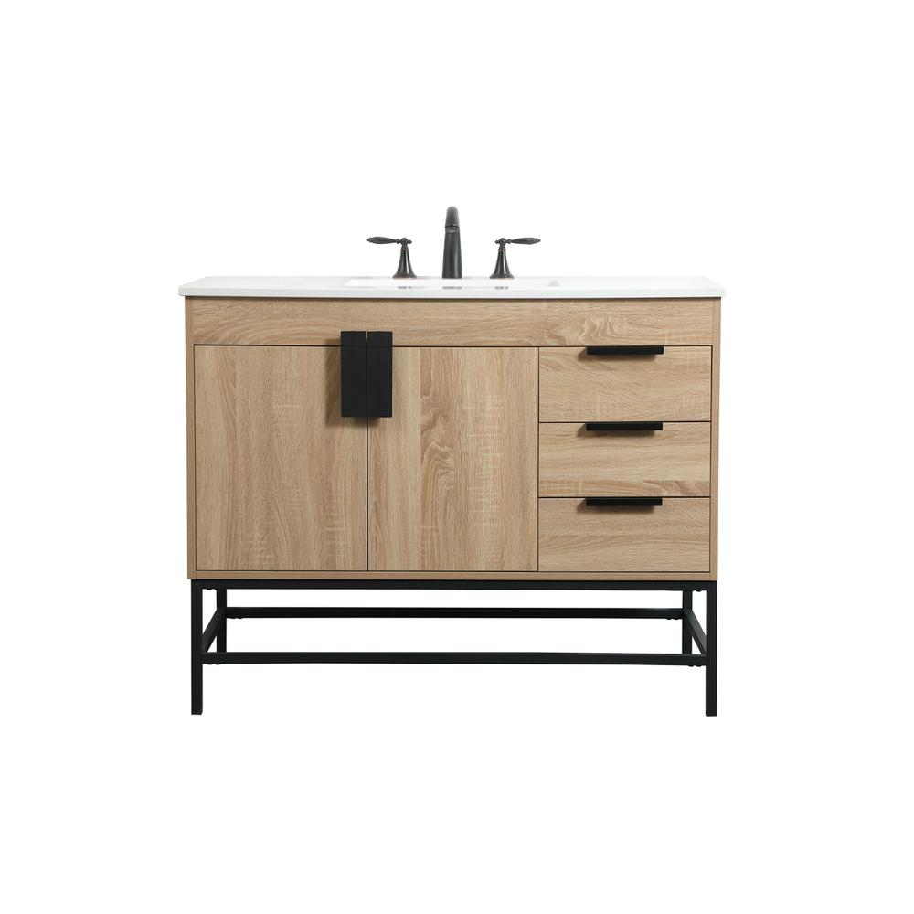 42 inch Single bathroom vanity in mango wood. Picture 1