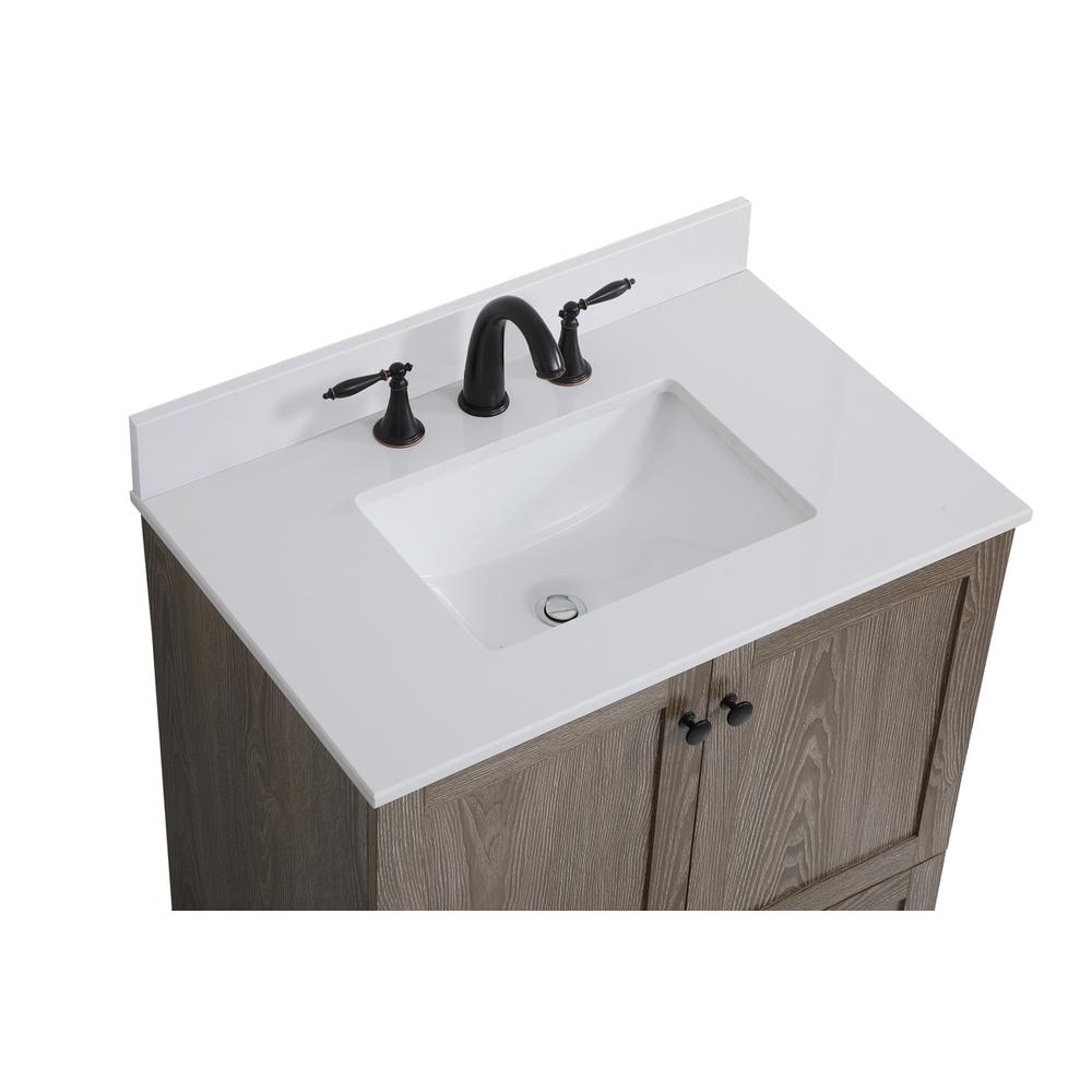 30 inch Single Bathroom Vanity in Weathered oak with Backsplash. Picture 10