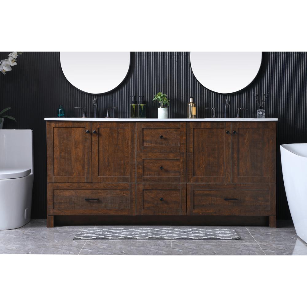 72 Inch Double Bathroom Vanity In Expresso. Picture 14