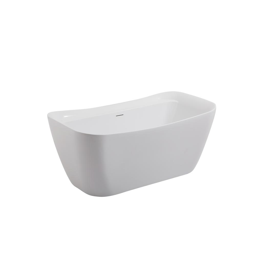 59 inch soaking bathtub in glossy white. Picture 9