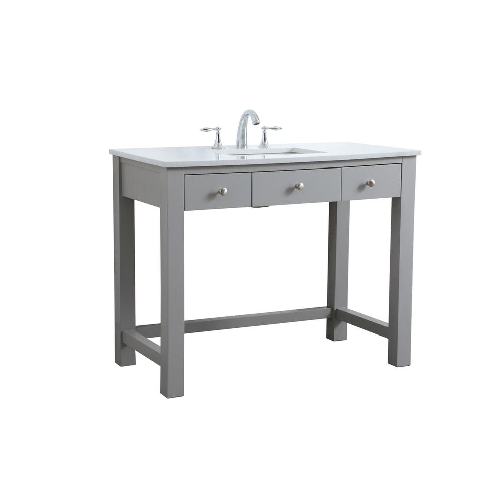 42 Inch ADA Compliant Bathroom Vanity In Grey. Picture 7