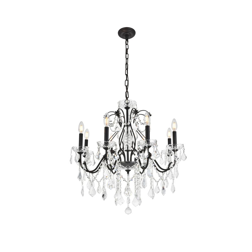 St. Francis 8 light Dark Bronze Chandelier Clear Royal Cut Crystal. Picture 6