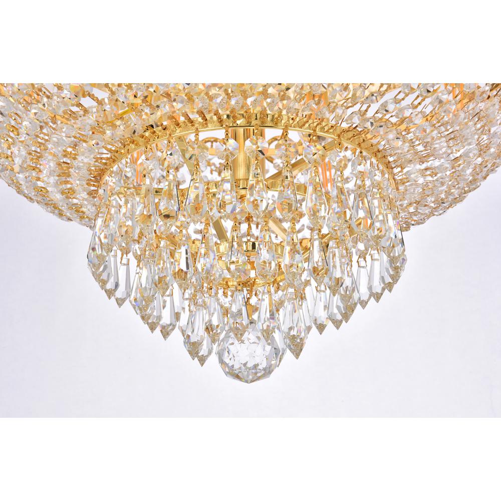 Century 9 light Gold Flush Mount Clear Royal Cut Crystal. Picture 3