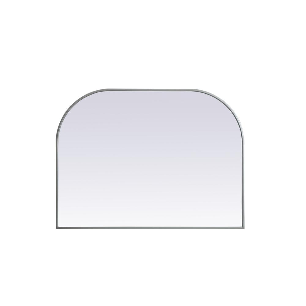 Metal Frame Arch Mirror 40x30 Inch in Silver. Picture 1