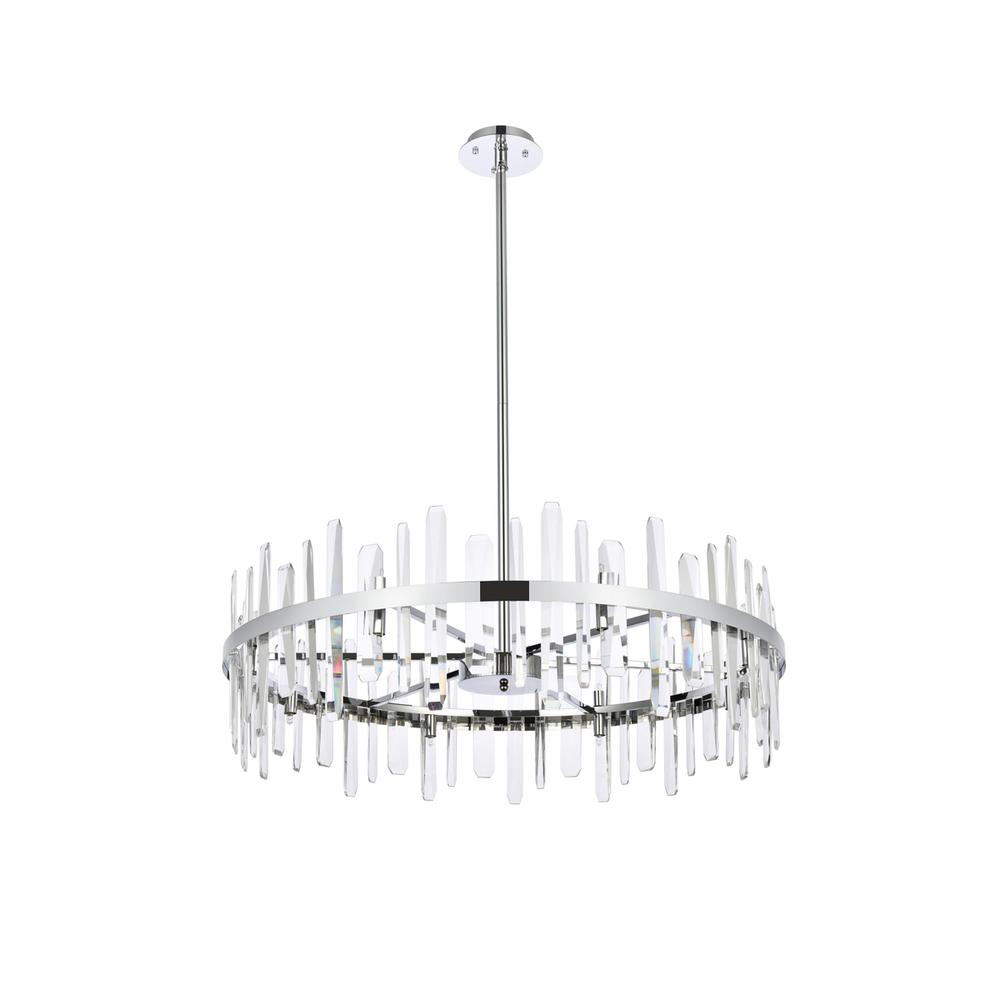 Serena 36 inch crystal round chandelier in chrome. Picture 6