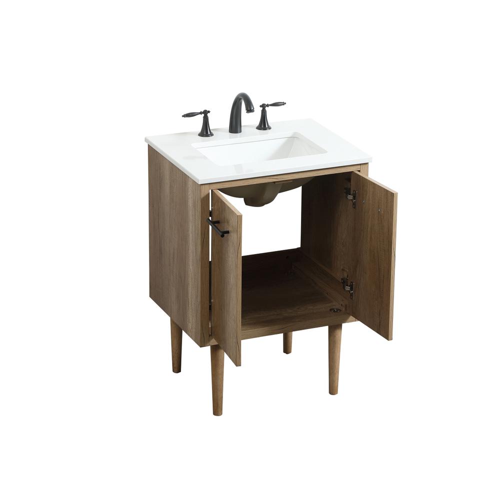 24 inch Single bathroom vanity in natural oak. Picture 12