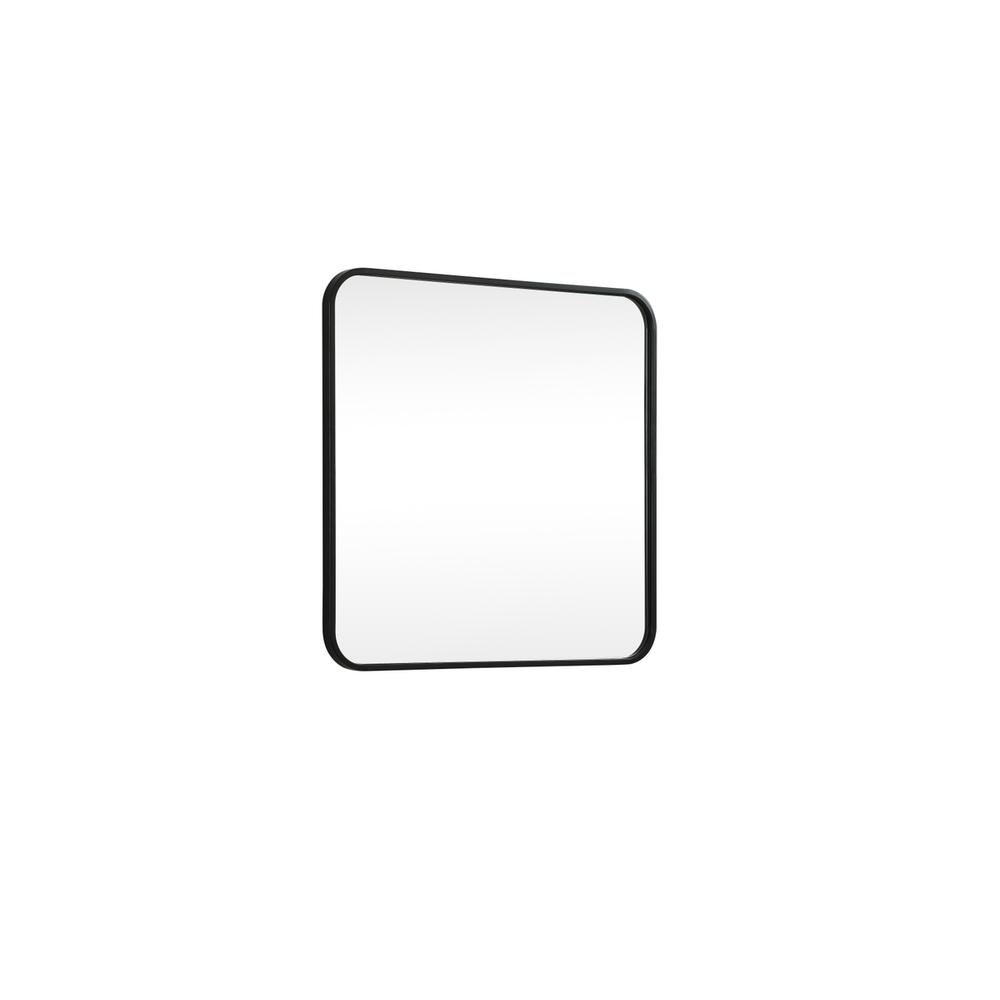 Soft corner metal square mirror 24x24 inch in Black. Picture 7