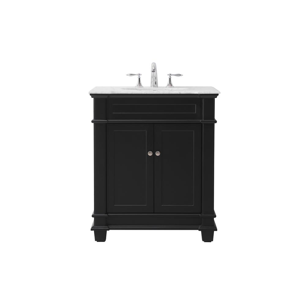 30 inch Single bathroom vanity set in black. Picture 1