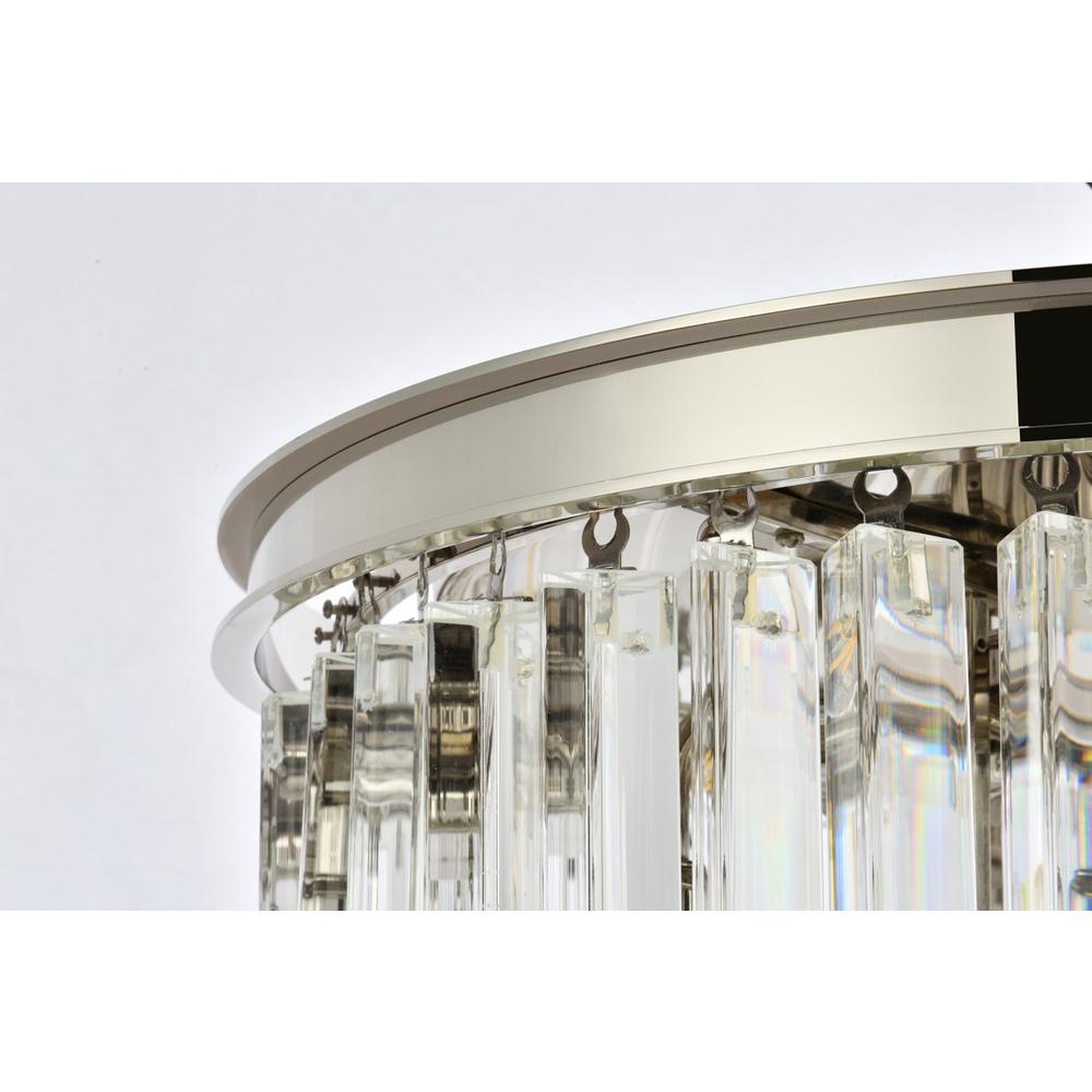 Sydney 6 light polished nickel Flush Mount Clear Royal Cut Crystal. Picture 4