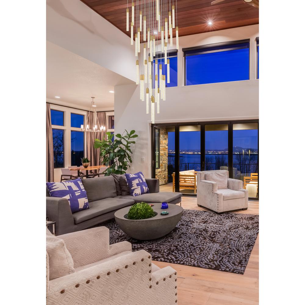Weston 36 lights pendant in satin gold. Picture 8