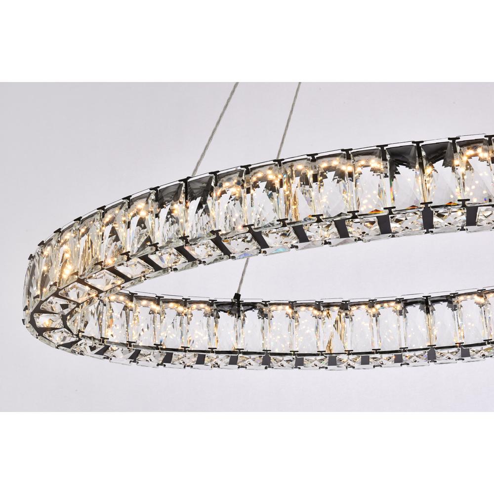 Monroe 36 inch LED oval Single pendant in black. Picture 3