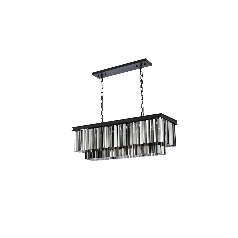 Sydney 12 light Matte Black Chandelier Silver Shade (Grey) Royal Cut Crystal. Picture 6