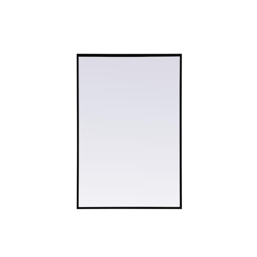 Metal Frame Rectangle Mirror 24x36 Inch in Black. Picture 1