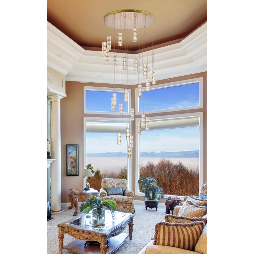 Polaris 42 inch LED chandelier in gold. Picture 7