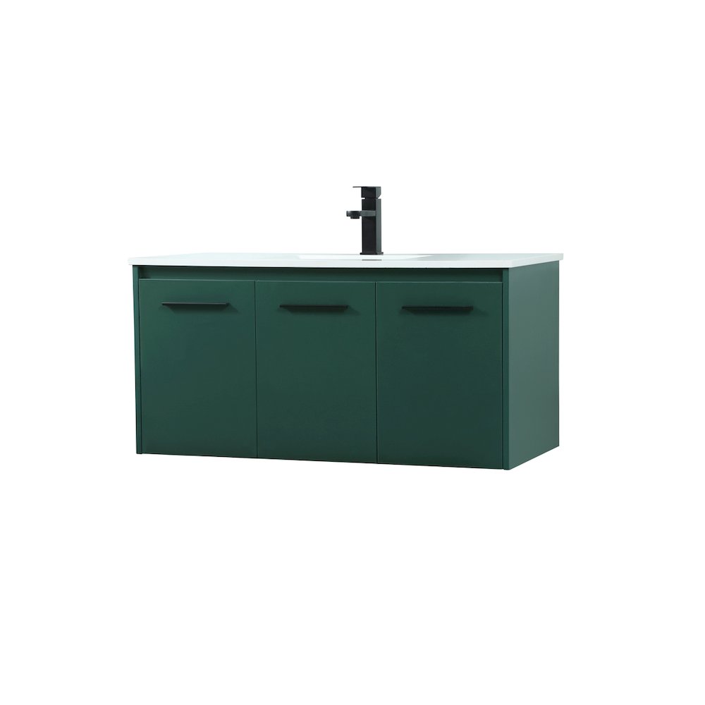 40 Inch Single Bathroom Vanity In Green. Picture 8