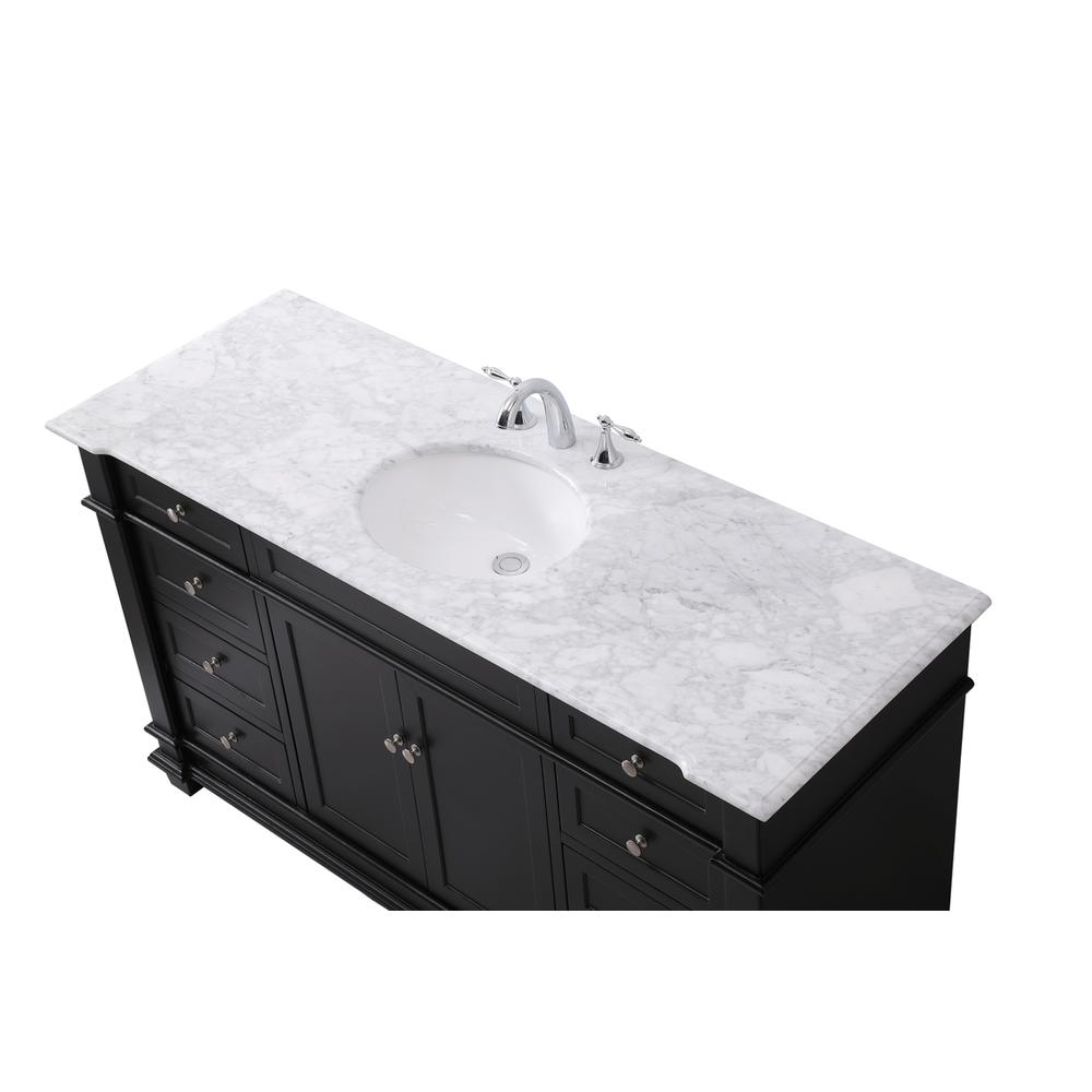 60 inch Single bathroom vanity set in black. Picture 10