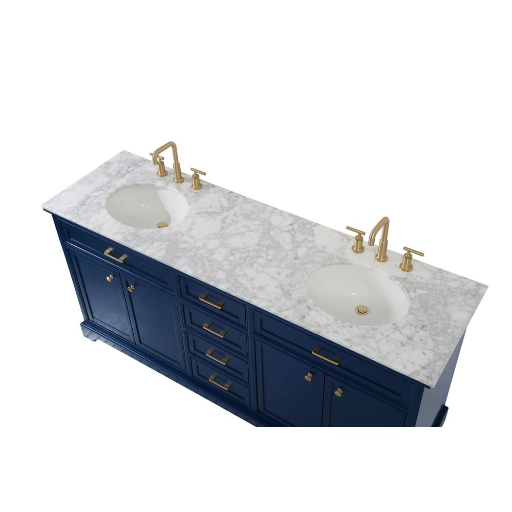 72 inch double bathroom vanity in blue. Picture 10