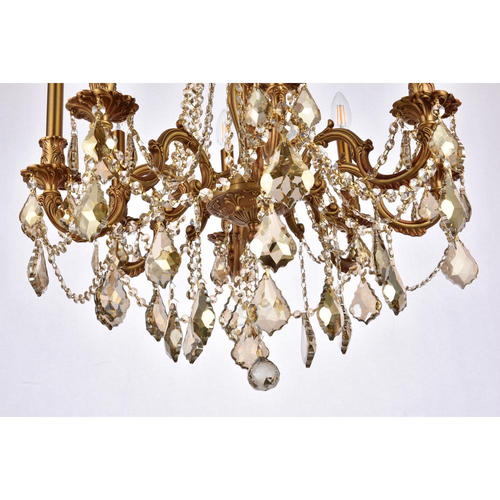 Rosalia 8 light French Gold Chandelier Golden Teak (Smoky) Royal Cut Crystal. Picture 3