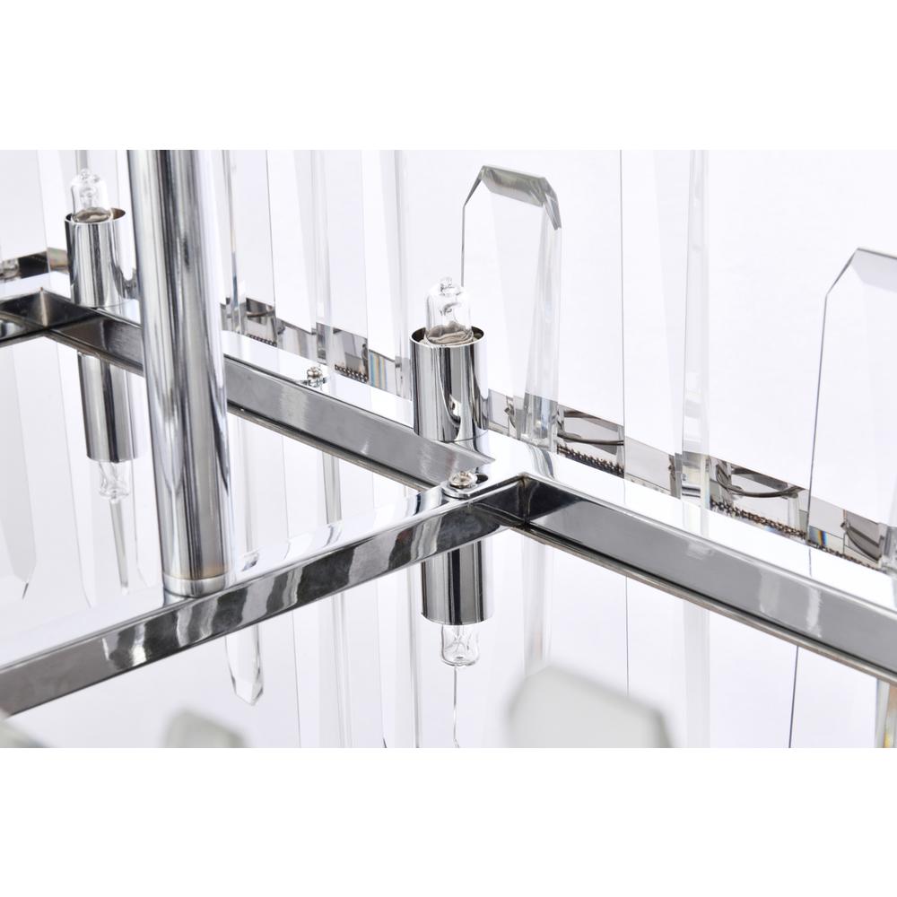 Serena 36 inch crystal rectangle chandelier in chrome. Picture 5
