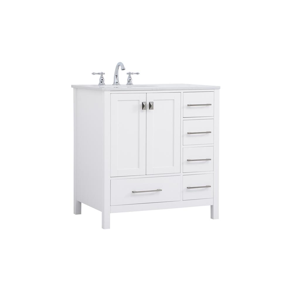32 inch Single Bathroom Vanity in White. Picture 6