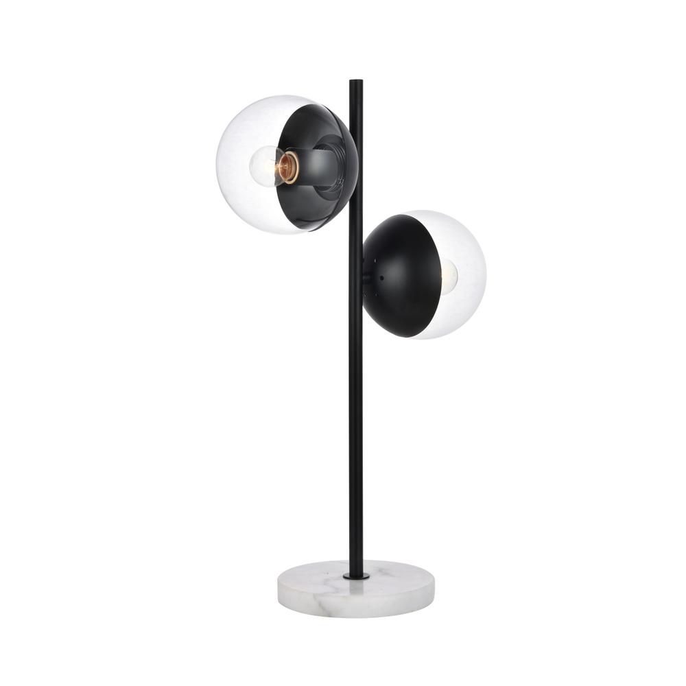 Eclipse 2 Lights Black Table Lamp With Clear Glass. Picture 2