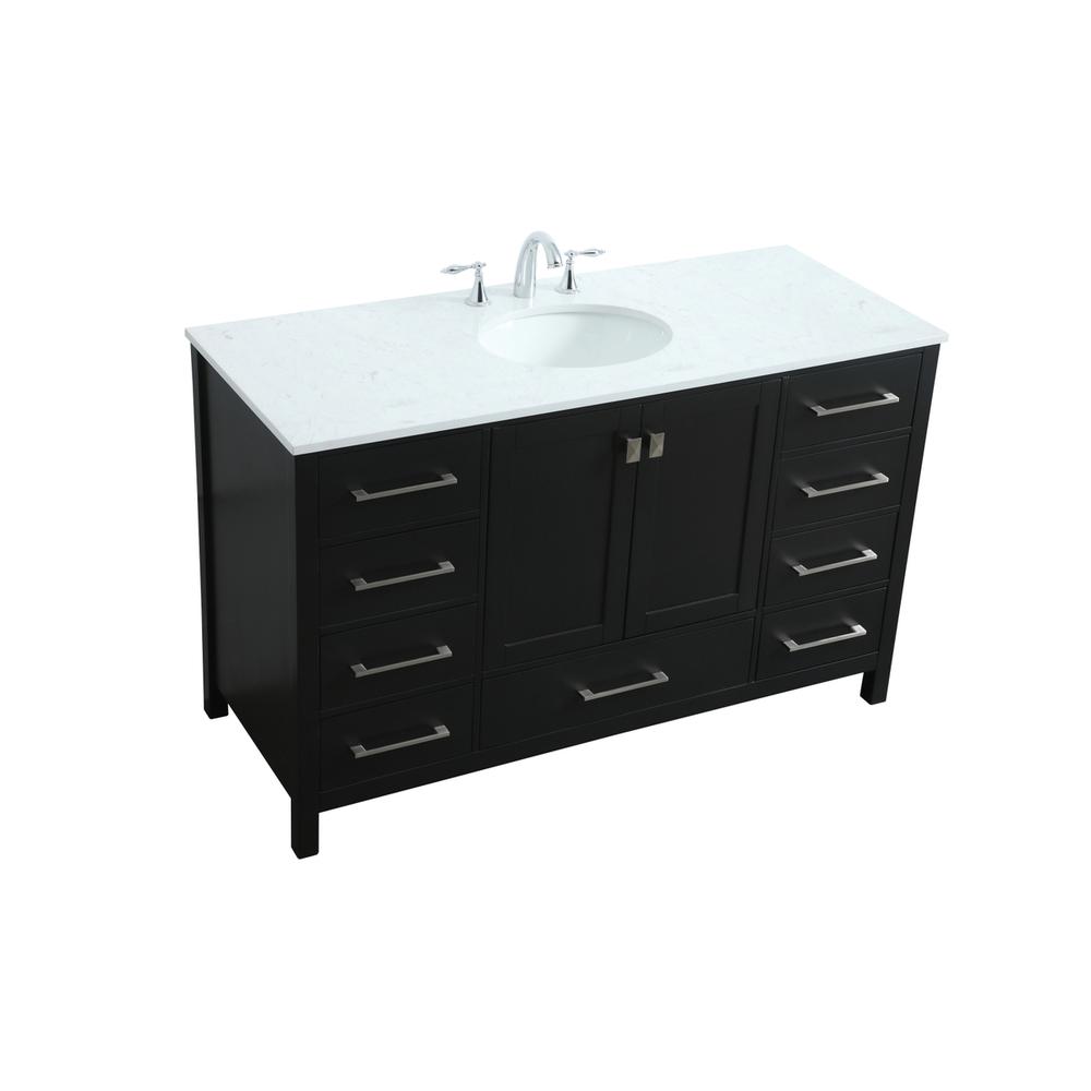 54 Inch SIngle Bathroom Vanity In Black. Picture 8
