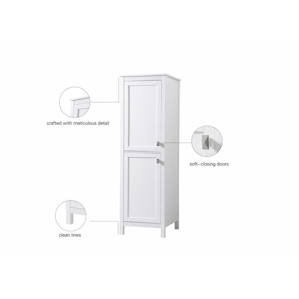 20 Inch Wide Bathroom Linen Storage Freestanding Cabinet In White. Picture 11