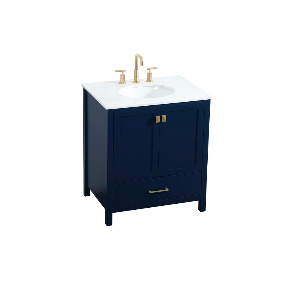 30 inch Single bathroom vanity in blue. Picture 8