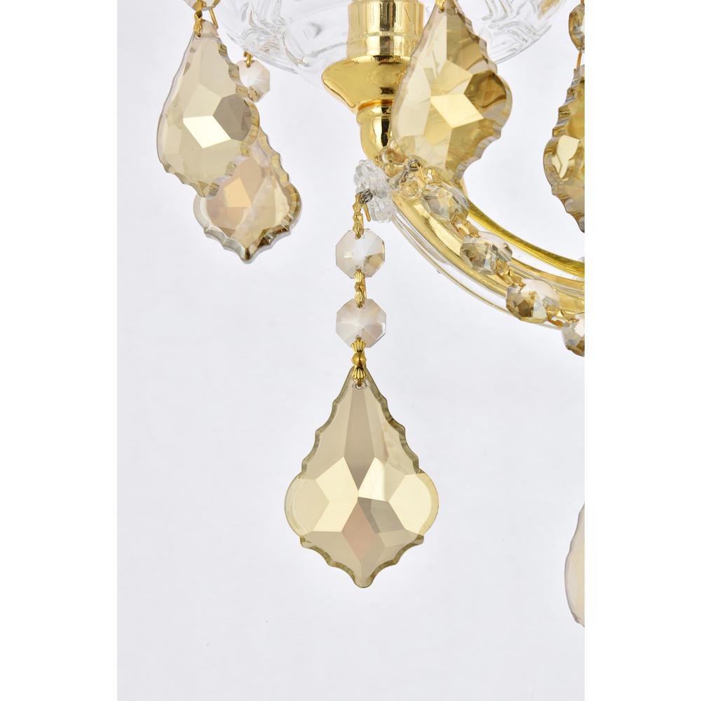Maria Theresa 3 light Gold Wall Sconce Golden Teak (Smoky) Royal Cut Crystal. Picture 5