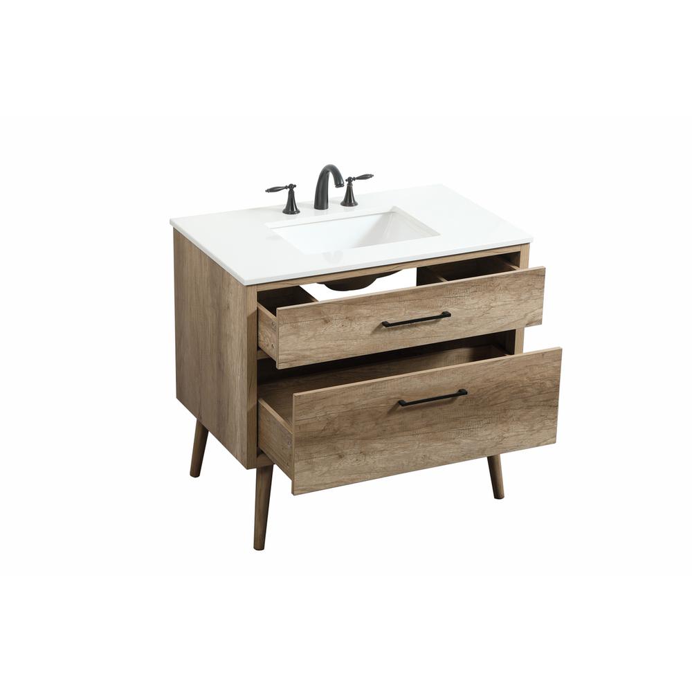 36 inch Single bathroom vanity in natural oak. Picture 9