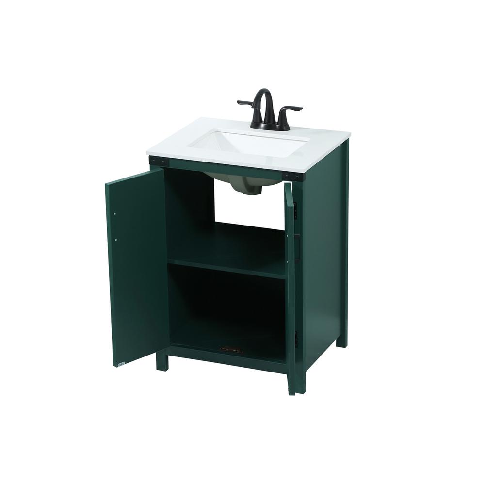 24 inch Single bathroom vanity in green. Picture 9