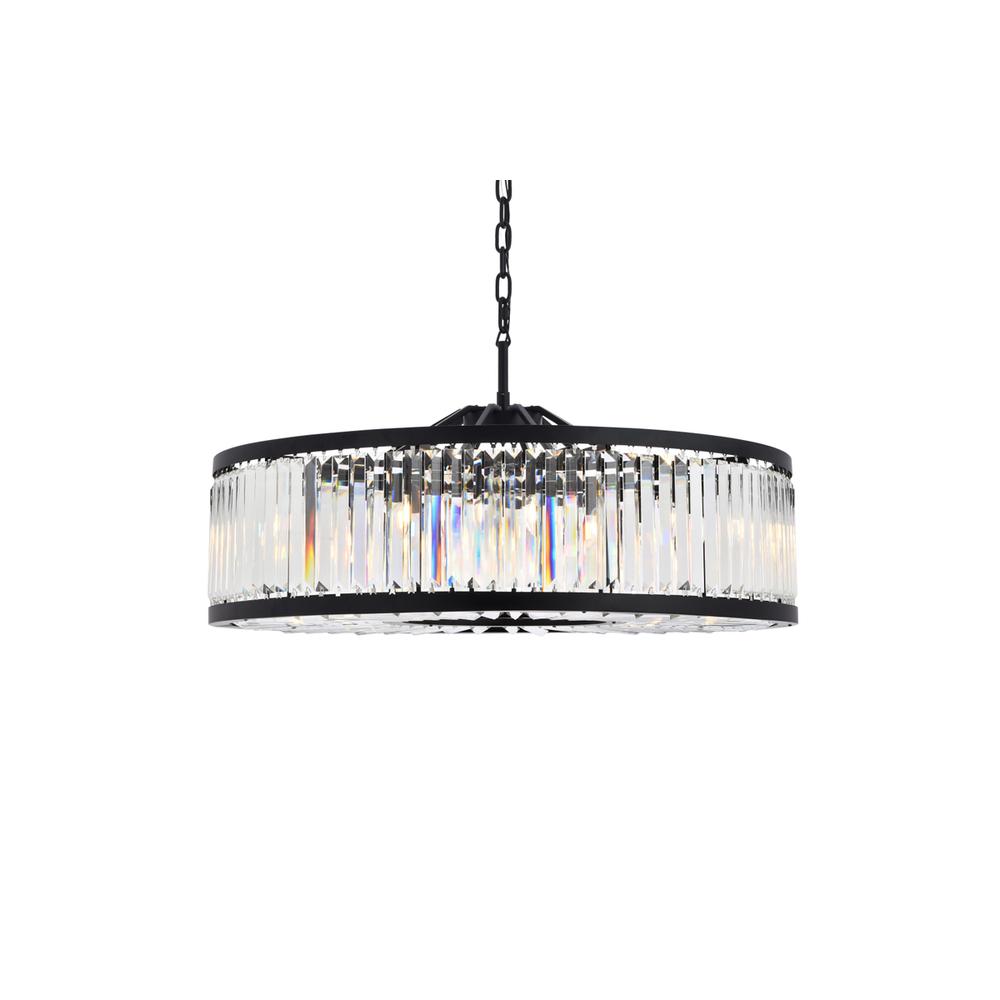 Chelsea 10 light Matte Black Chandelier Clear Royal Cut Crystal. Picture 2