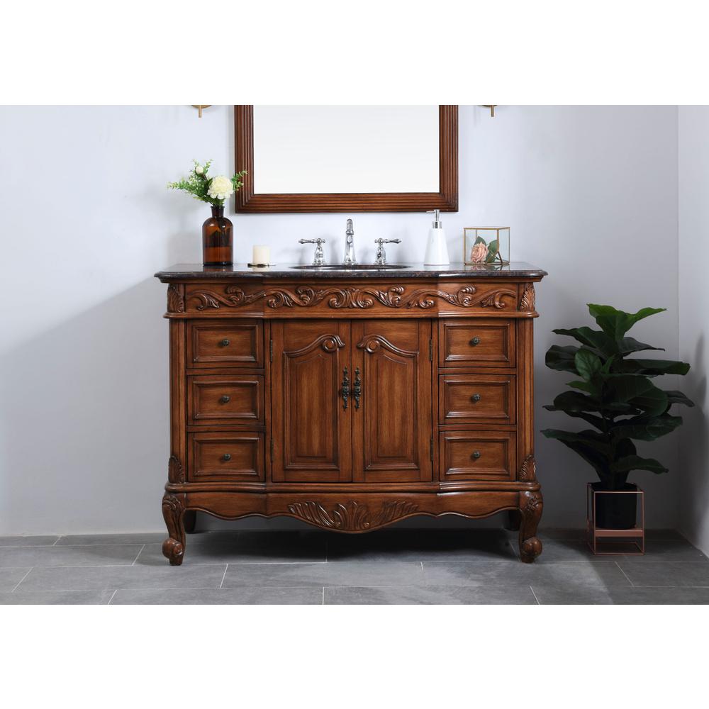 48 in. Single Bathroom Vanity set in teak. Picture 14