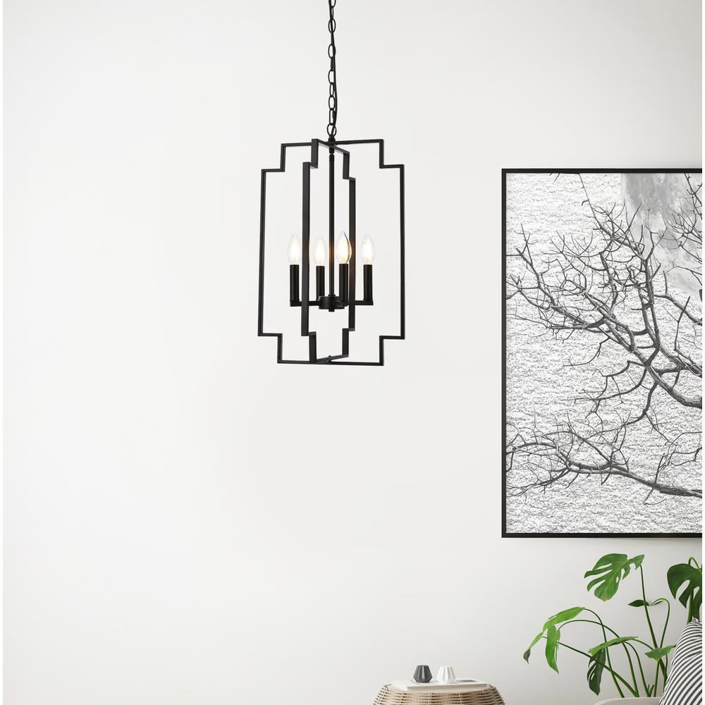 Rosenfeld 4 lights pendant in black. Picture 7