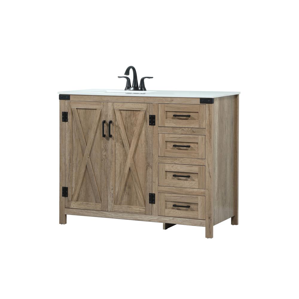 42 inch Single bathroom vanity in natural oak. Picture 7